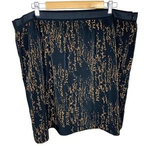 Size 14 NEW Gap Black And Gold Print Pencil Skirt Above Knee Party Cocktail